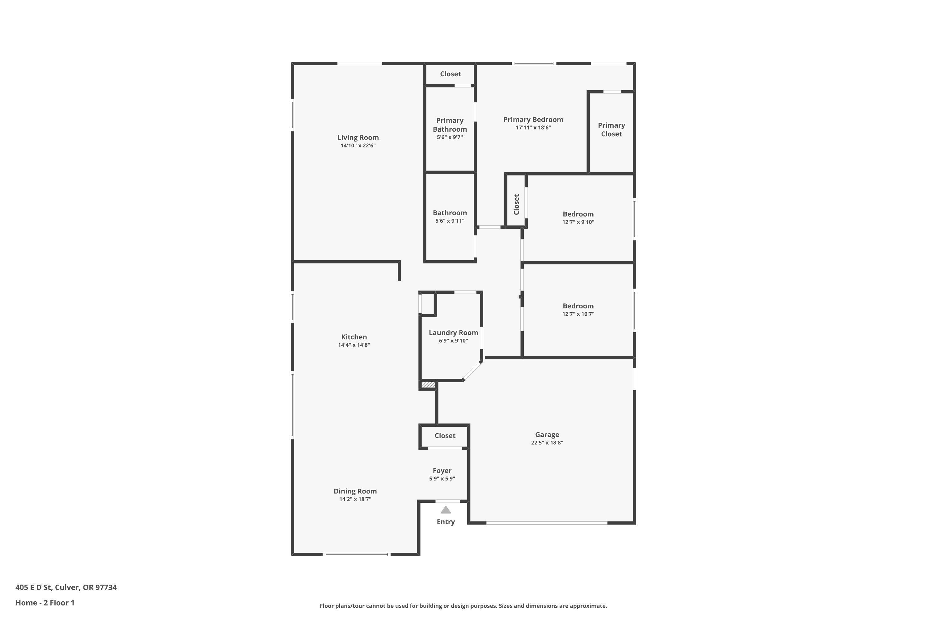 405 East D Street Culver, OR 97734 - Photo 46 of 49 a picture of a floor plan