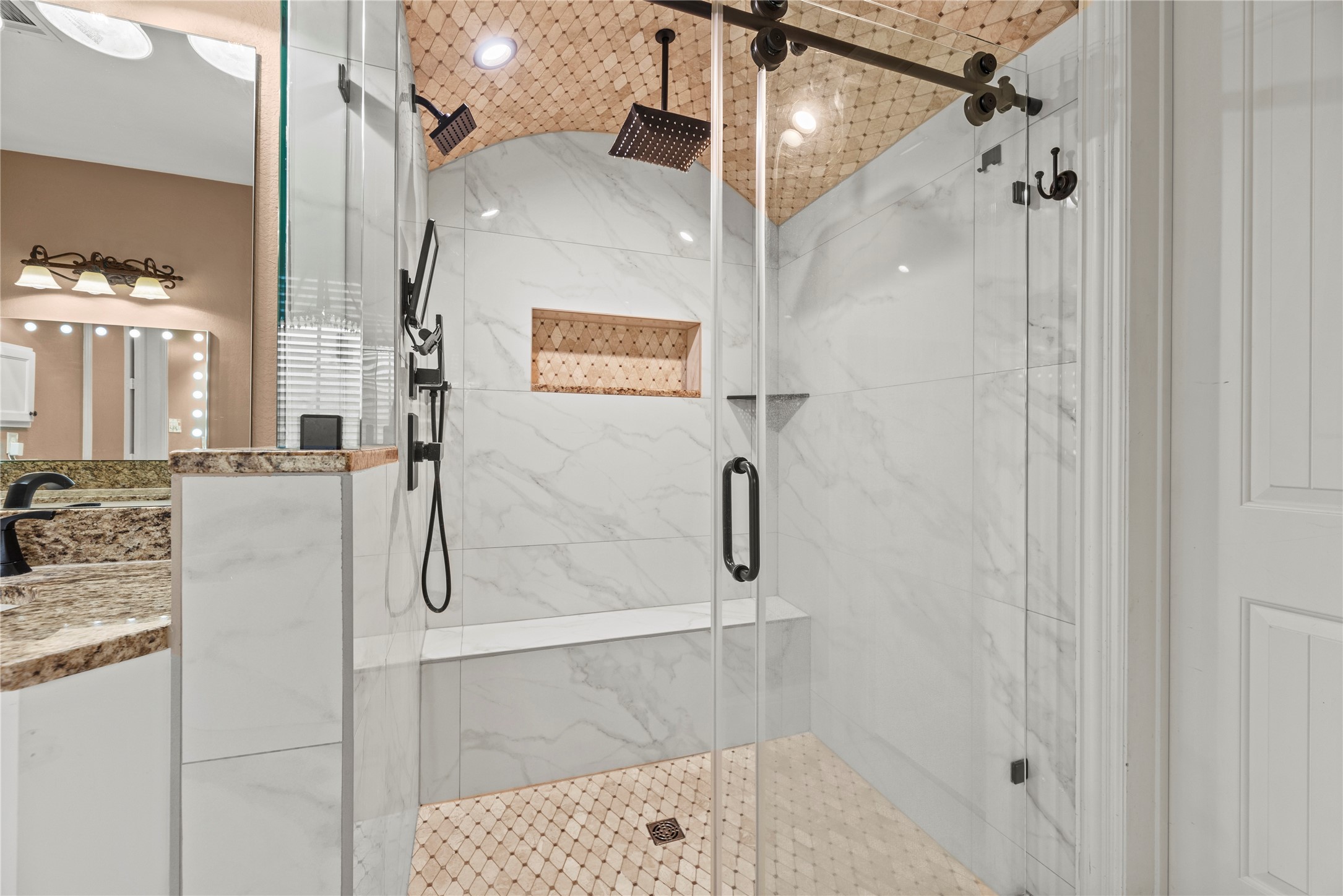 30914 Coco Street Cypress, TX 77433 - Photo 25 of 47 Oversized shower with a bench and 2 shower heads.