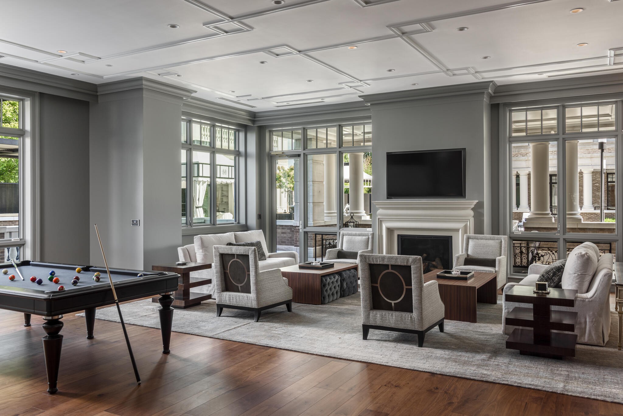 110 Woodmont Boulevard, Unit N601 Nashville, TN 37205 - Photo 17 of 42 a living room with furniture a fireplace and a flat screen tv