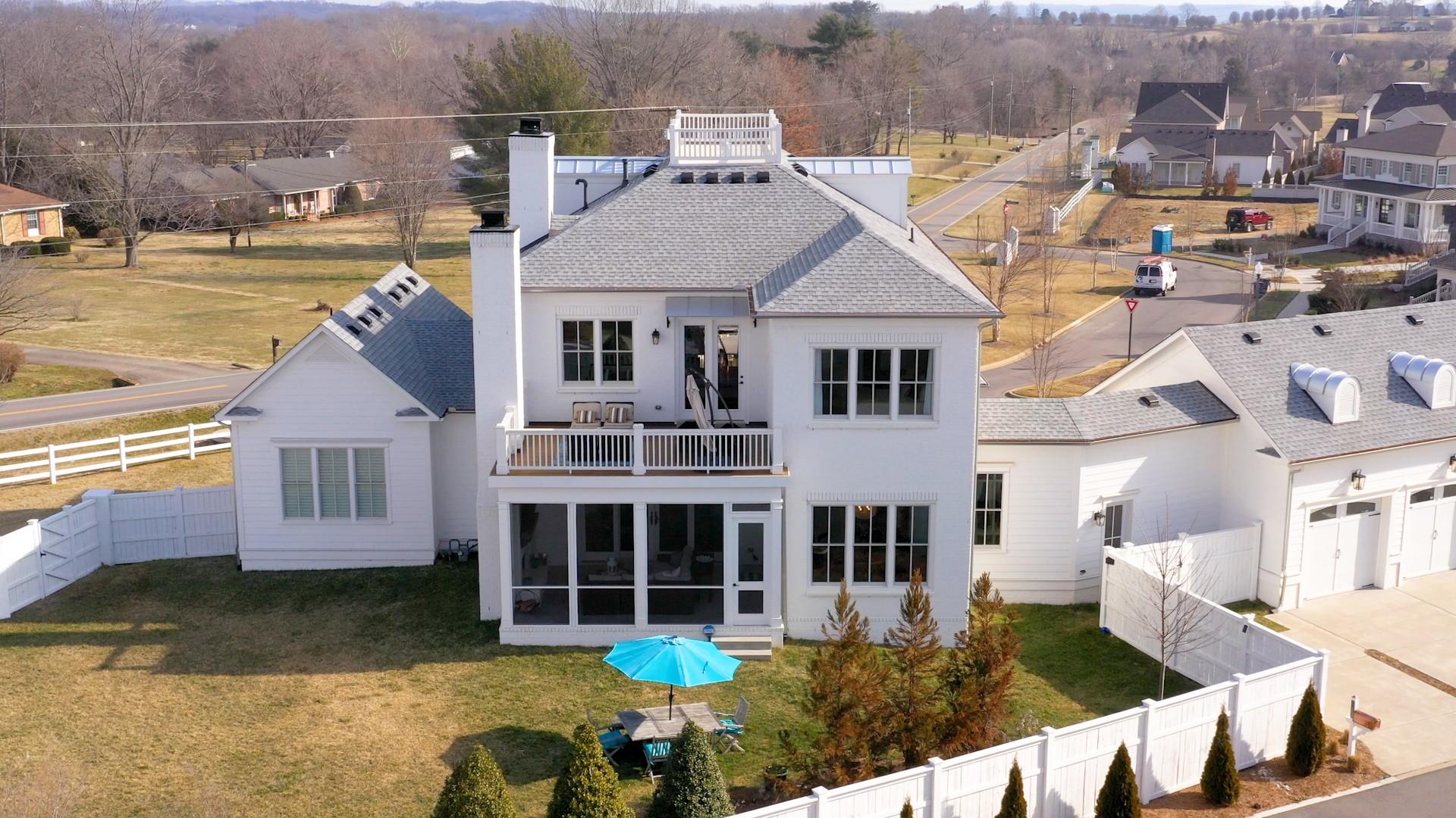 601 Rieves Circle Franklin, TN 37064 - Photo 36 of 37 an aerial view of a house with swimming pool and a yard