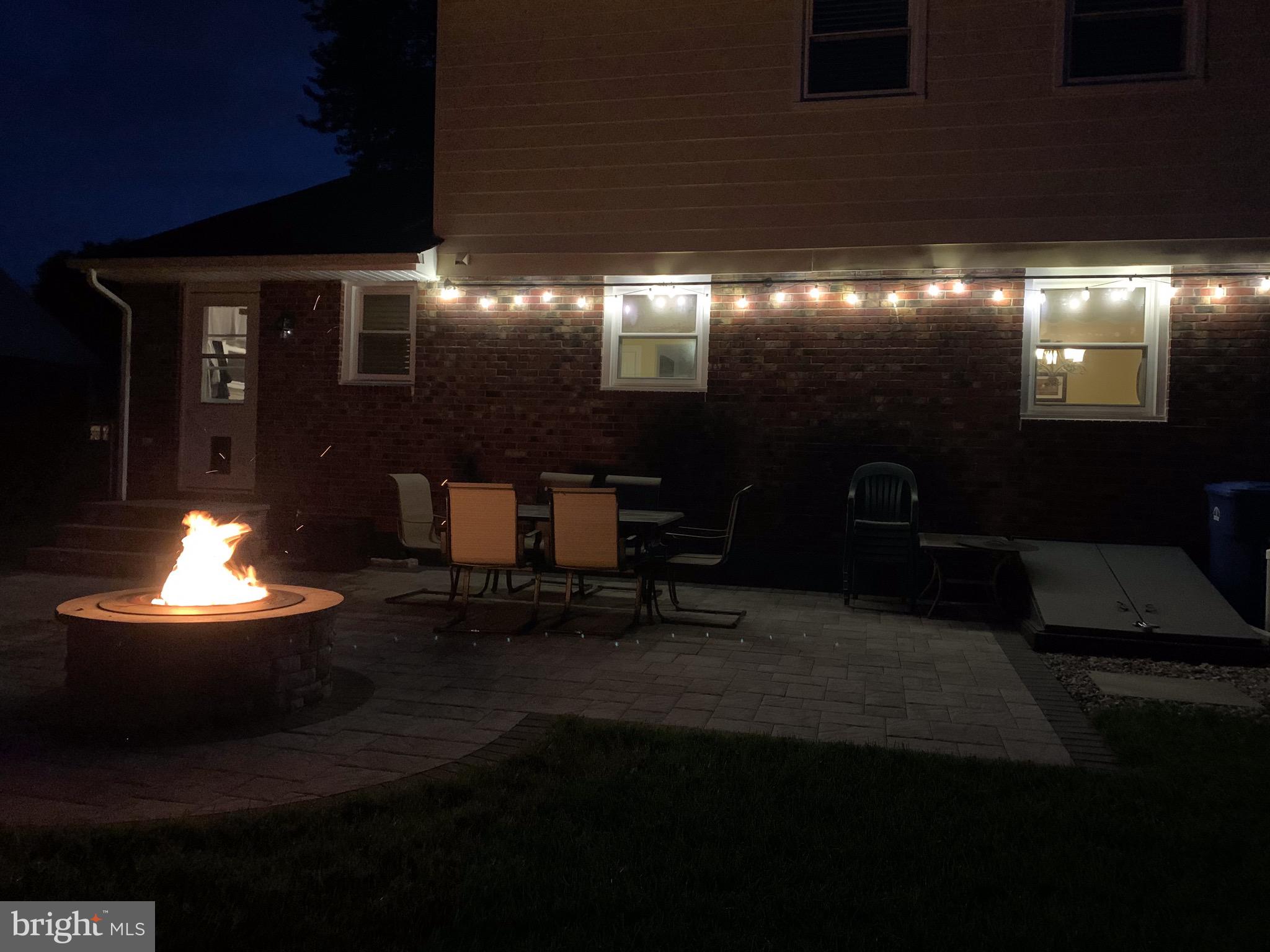 462 Station Road Roebling, NJ 08554 - Photo 6 of 24 BACKYARD FIRE PIT WITH EDISON LIGHTING