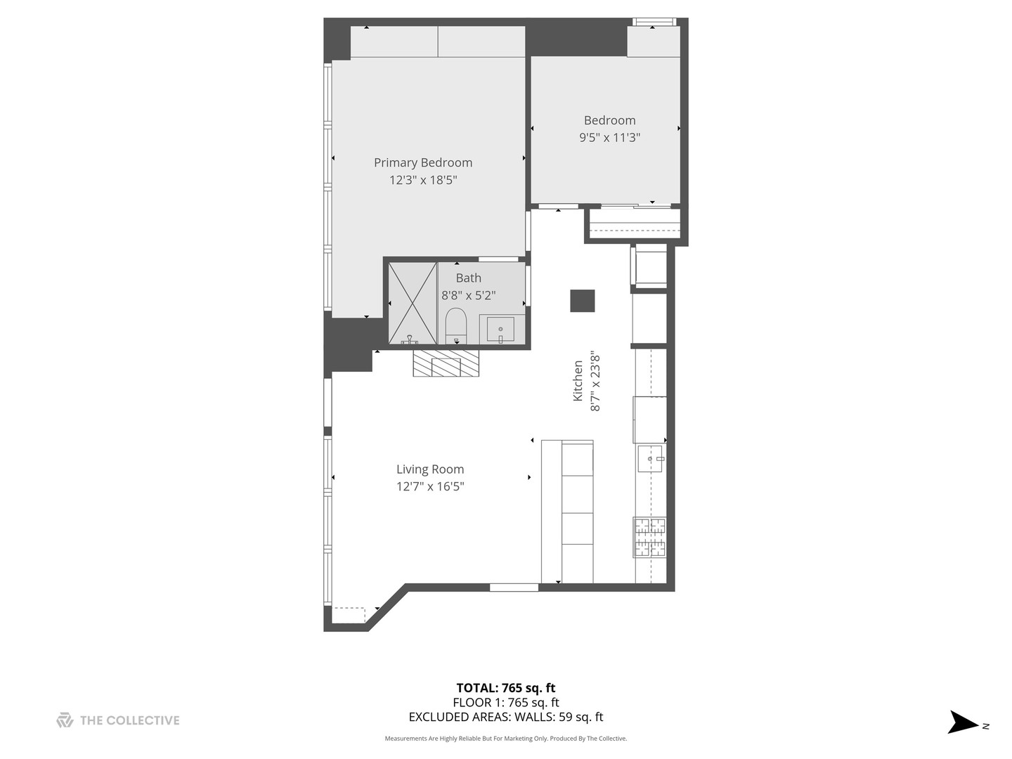 1500 West Monroe Street, Unit 220 Chicago, IL 60607 - Photo 17 of 17 a picture of a floor plan