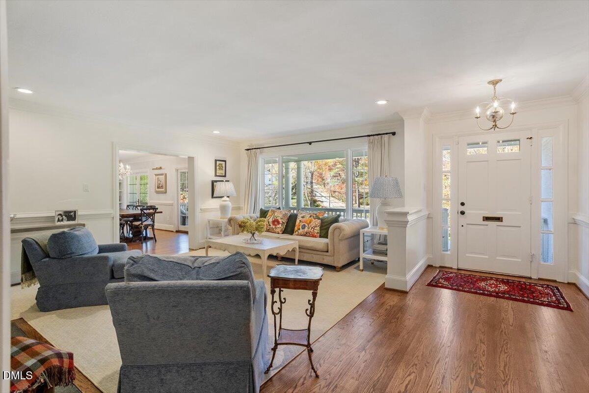 2416 East Lake Drive Raleigh, NC 27609 - Photo 5 of 42 a living room with furniture and wooden floor