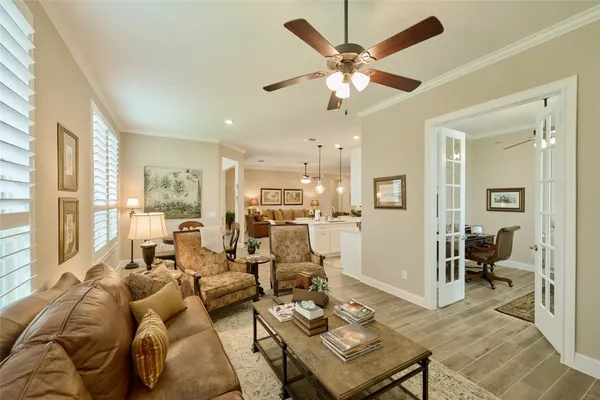 a living room with furniture