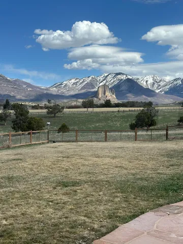 a view of a water from a yard