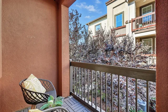 a view of a chair in wooden deck