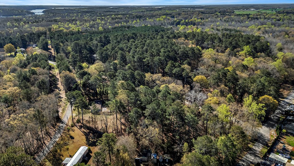 0 Cedar Grove Road Townville, SC 29689 - Photo 8 of 9 This elevated view showcases a sprawling landscape with lush trees and a winding road.