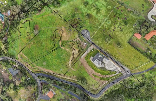 a view of a city with an outdoor space