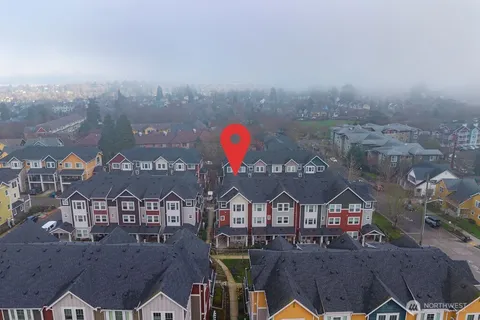 an aerial view of a house