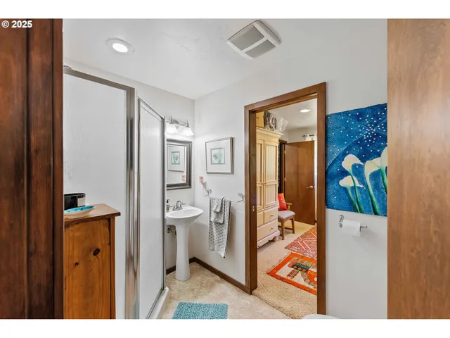 a view of balcony with furniture