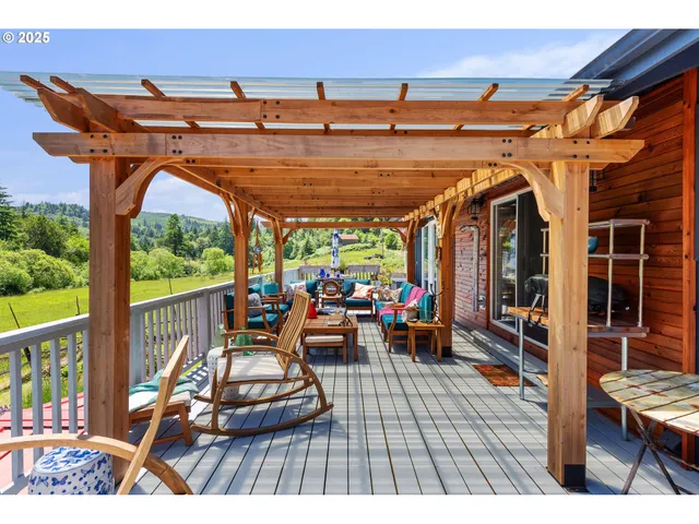 a view of an outdoor sitting area