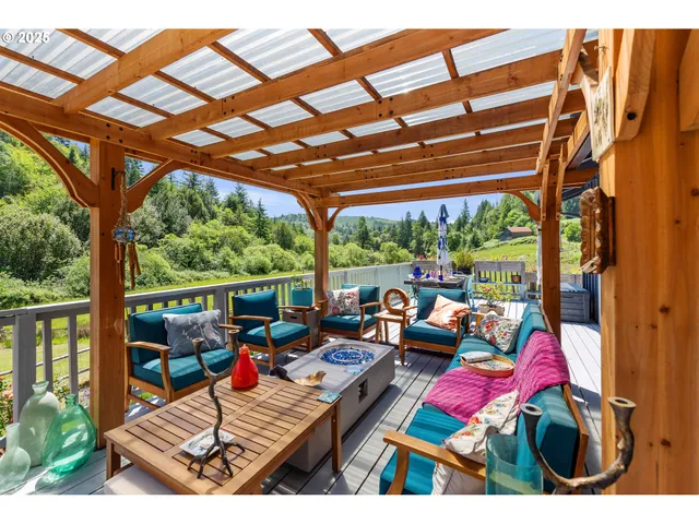 a view of a chairs on a deck