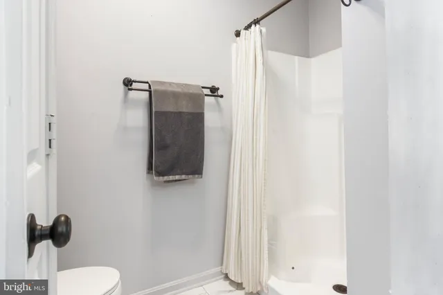 a close view of a shower in the bathroom