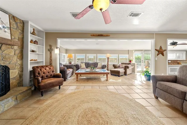 a living room with furniture and a couch