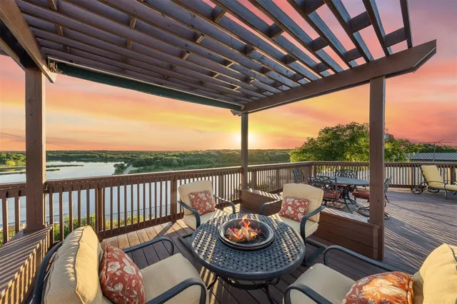 a view of a patio on the roof deck