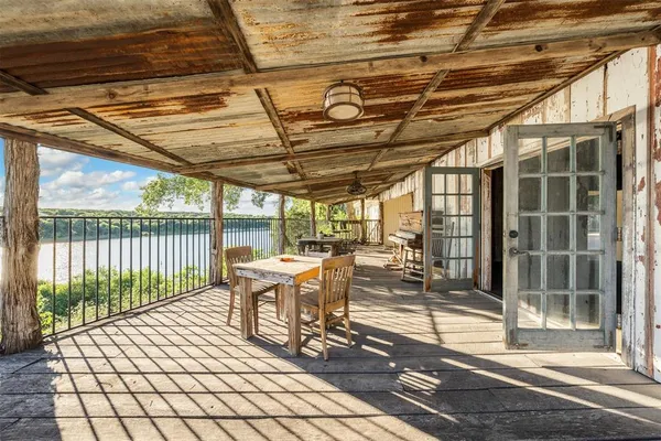 a dining room with furniture