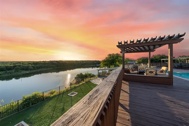 a view of a lake with a ocean view