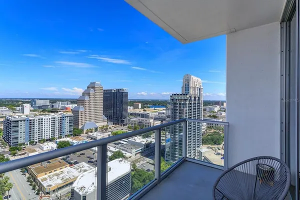 a view of city from balcony