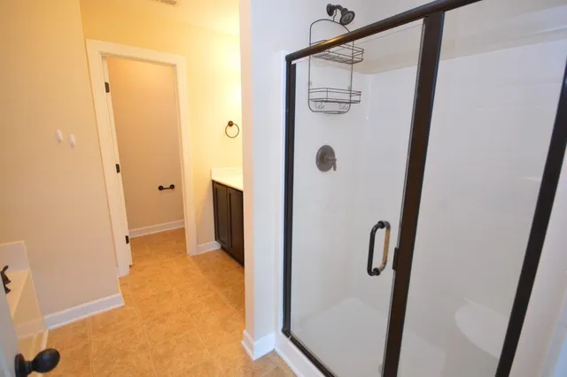 a bathroom with a shower