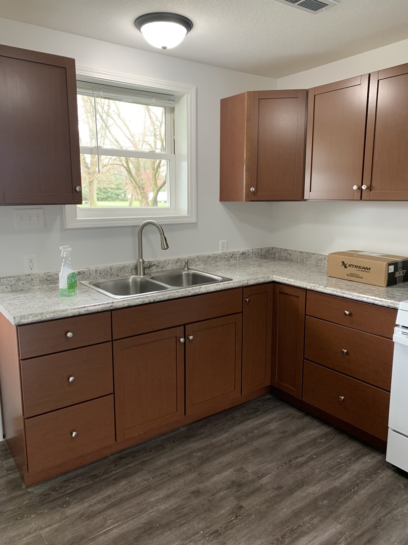 730 South High Street Paxton, IL 60957 - Photo 13 of 14 a kitchen with sink and wooden cabinets