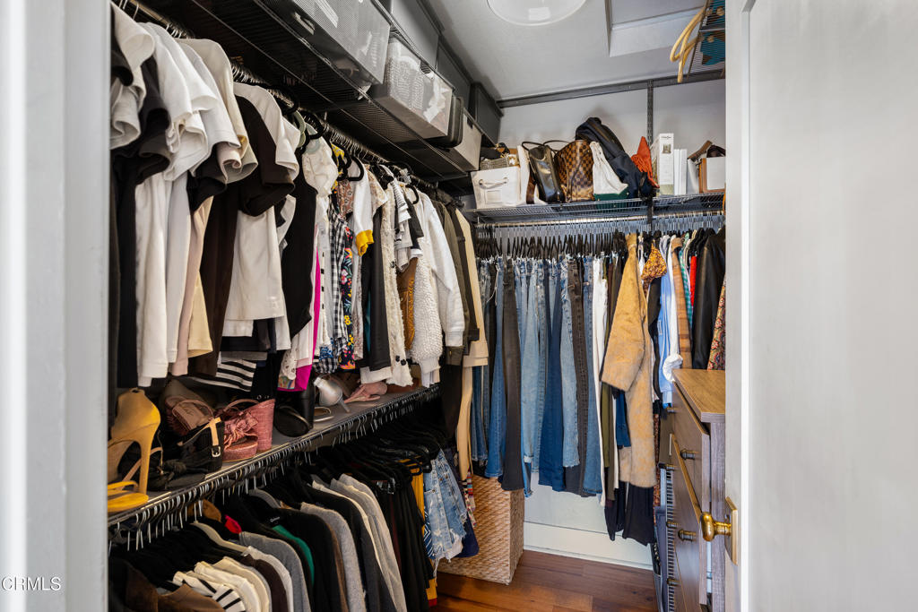 640 East Rio Grande Street Pasadena, CA 91104 - Photo 29 of 61 a view of walk in closet with clothes and shoes