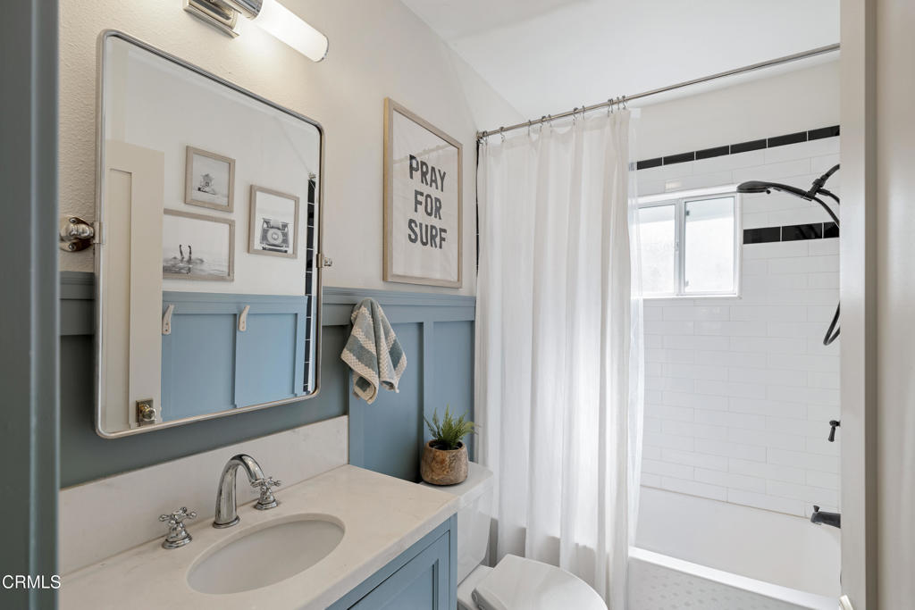 640 East Rio Grande Street Pasadena, CA 91104 - Photo 36 of 61 a bathroom with a granite countertop sink toilet and shower