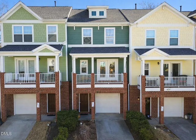 a front view of multiple houses