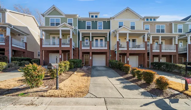 a front view of multiple houses