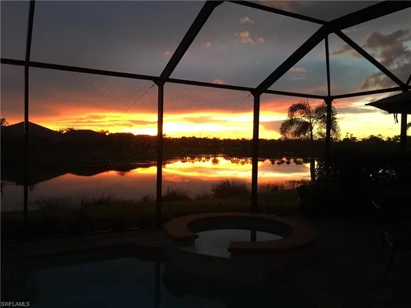 a view of an outdoor space and swimming pool