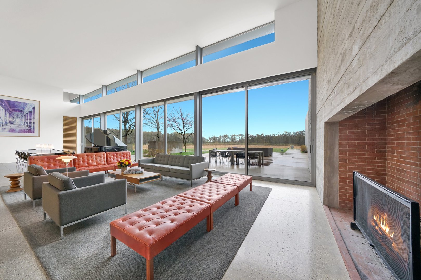 7320 Saratoga Road Morris, IL 60450 - Photo 5 of 61 a living room with furniture fireplace and flat screen tv