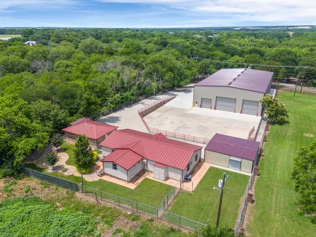 an aerial view of a house