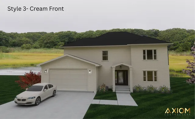 a house view with a garden space