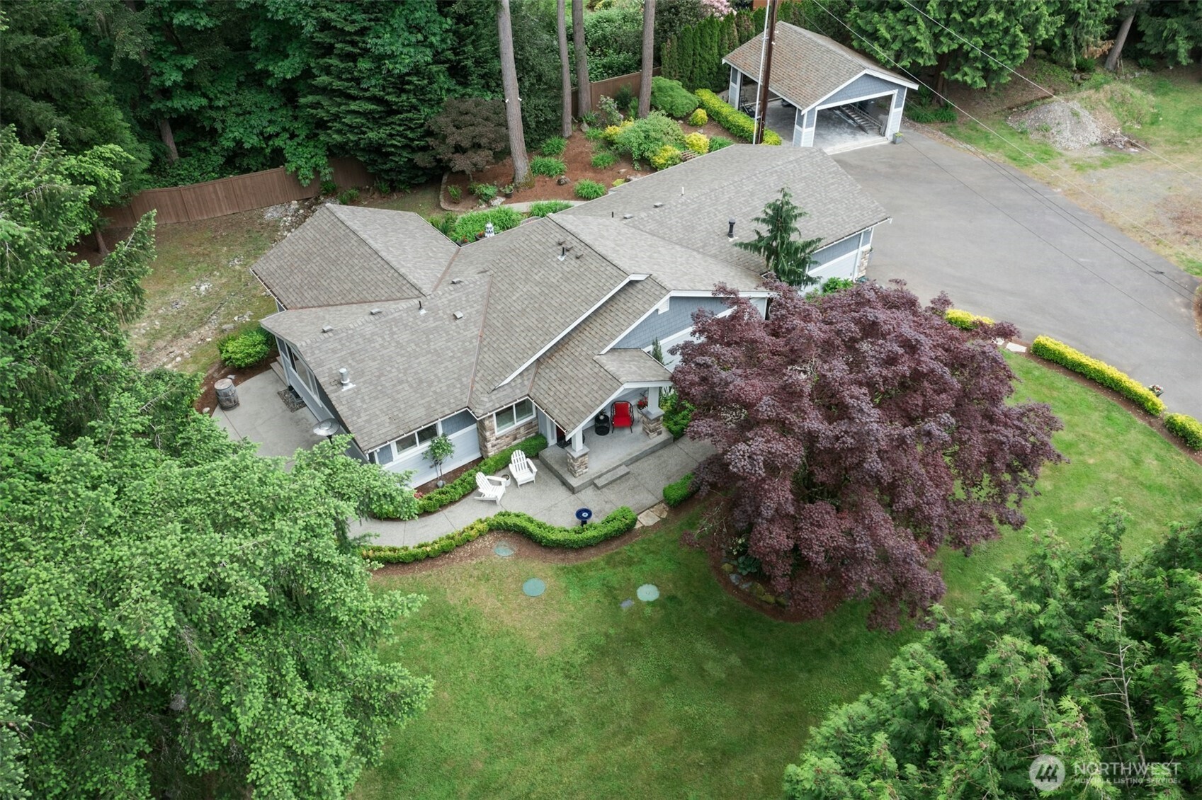 23307 49th Avenue Southeast Bothell, WA 98021 - Photo 35 of 37 an aerial view of a house with a garden