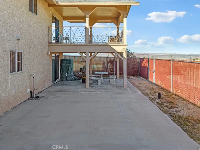 an outdoor view with patio