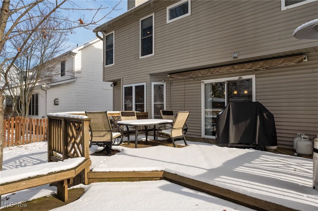 9132 Reed Road North Ridgeville, OH 44039 - Photo 36 of 43 Wooden terrace featuring grilling area and outdoor dining space