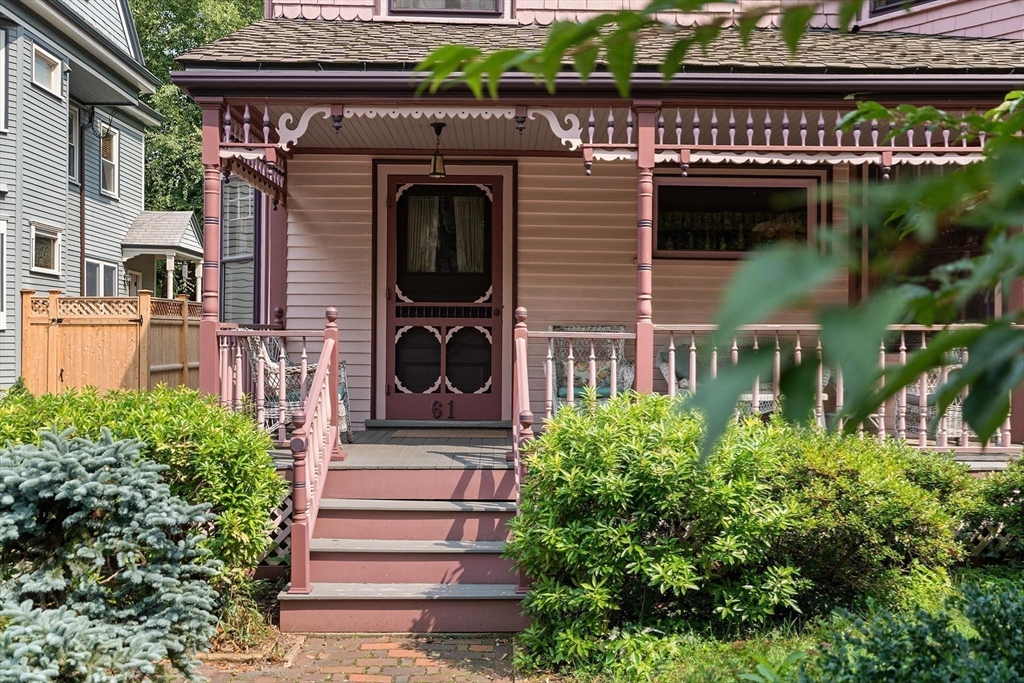 61 Toxteth Street Brookline, MA 02446 - Photo 2 of 21 a front view of a house with plants