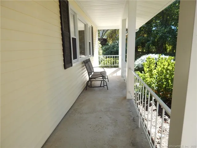 a balcony with outdoor space
