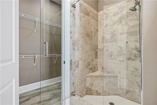 a bathroom with a shower