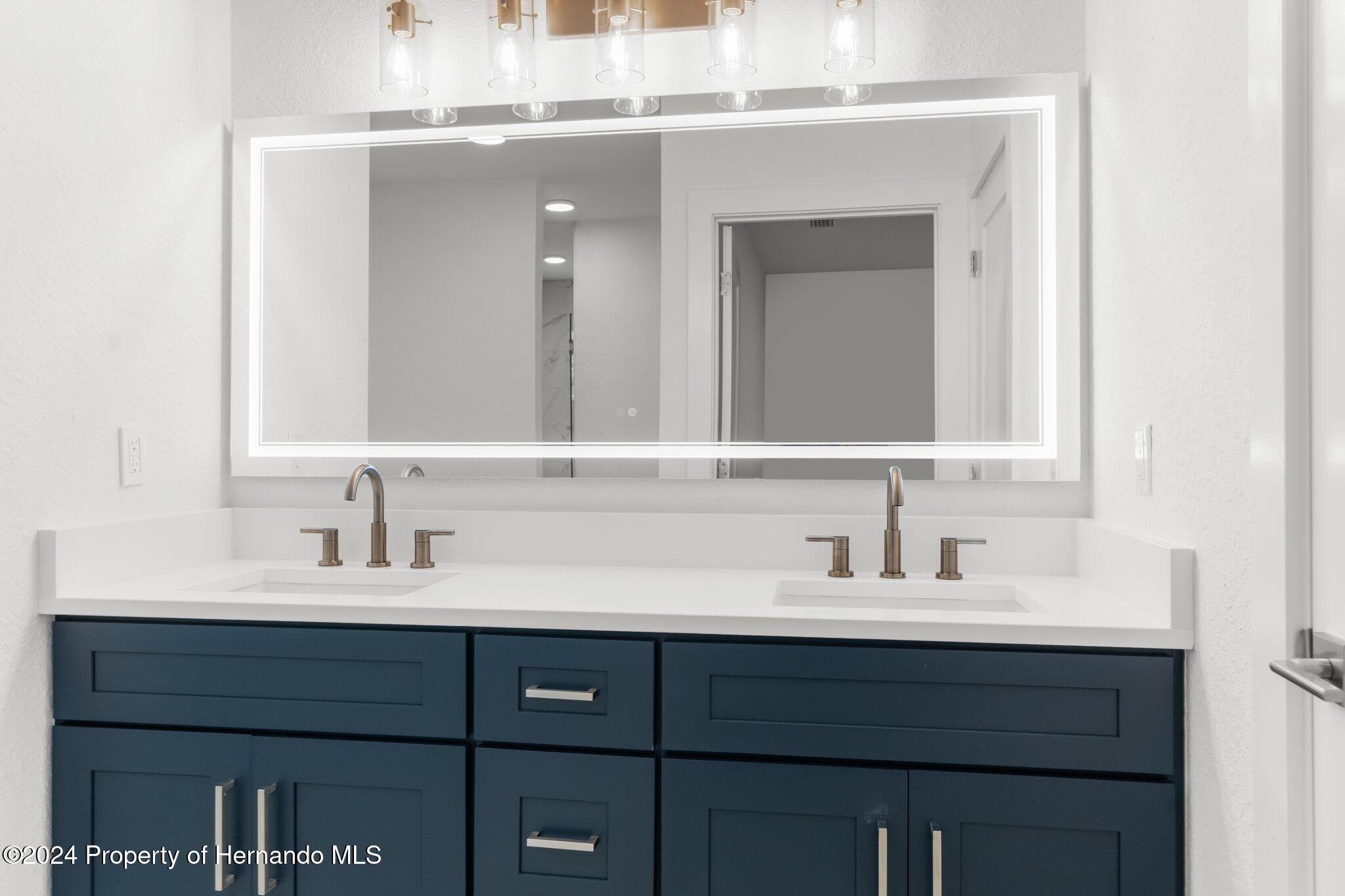 15214 Mt Sparrow Road Brooksville, FL 34614 - Photo 10 of 36 a bathroom with a sink vanity and mirror