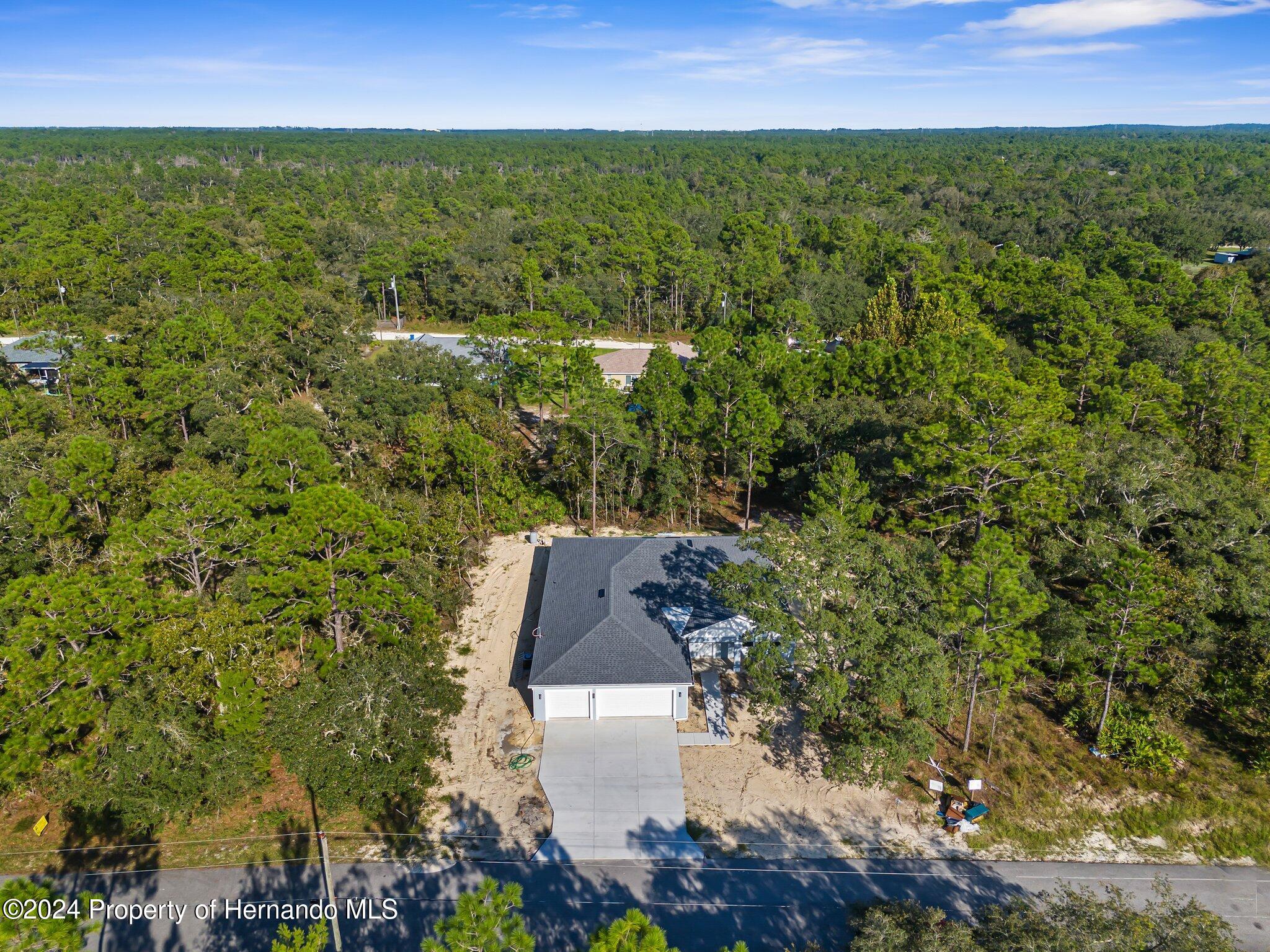 15214 Mt Sparrow Road Brooksville, FL 34614 - Photo 2 of 36 an aerial view of residential houses with outdoor space and trees