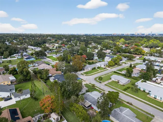 an aerial view of multiple house