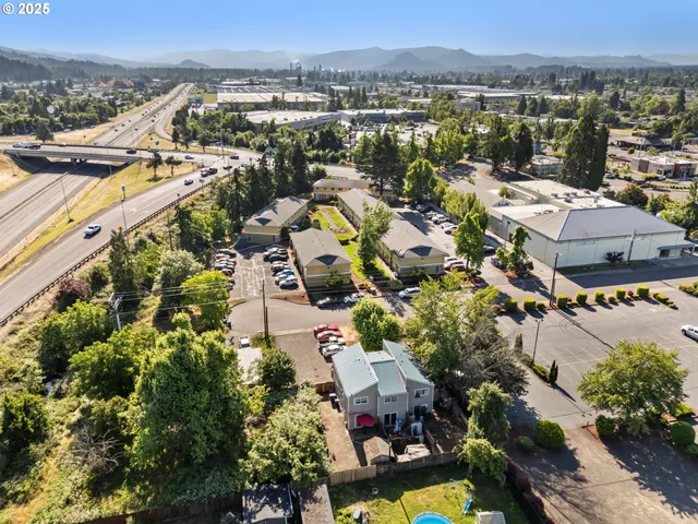 a picture of city view with lots of trees