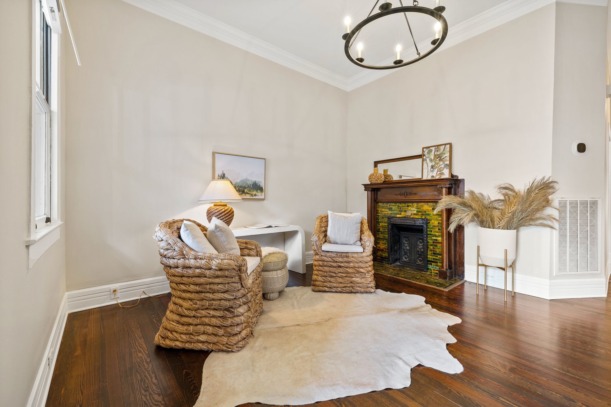 1412 Ordway Place Nashville, TN 37206 - Photo 10 of 70 a living room with furniture a fireplace and a potted plant