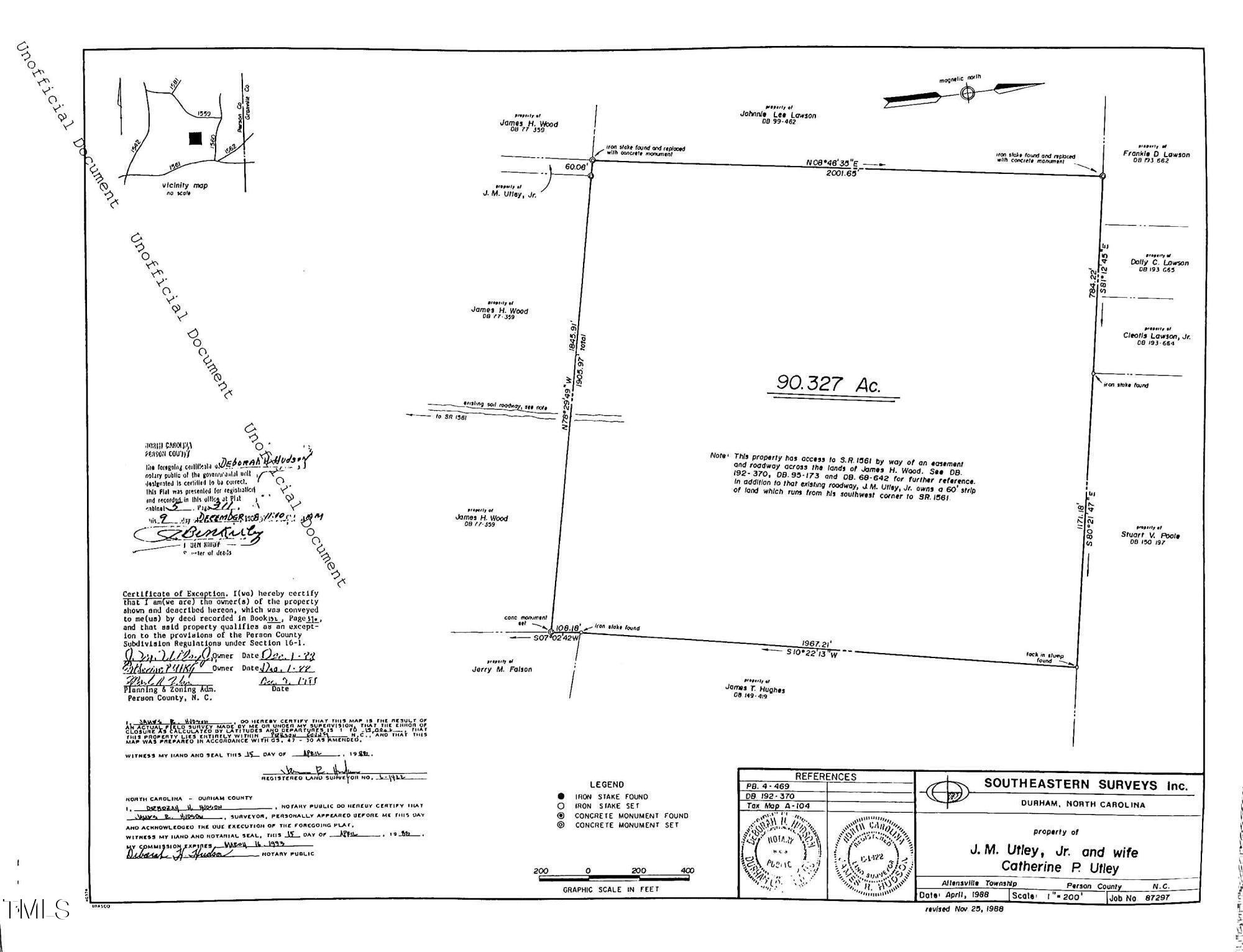 1411 Polk Huff Road Roxboro, NC 27574 - Photo 19 of 20 Marvin Utley survey 2
