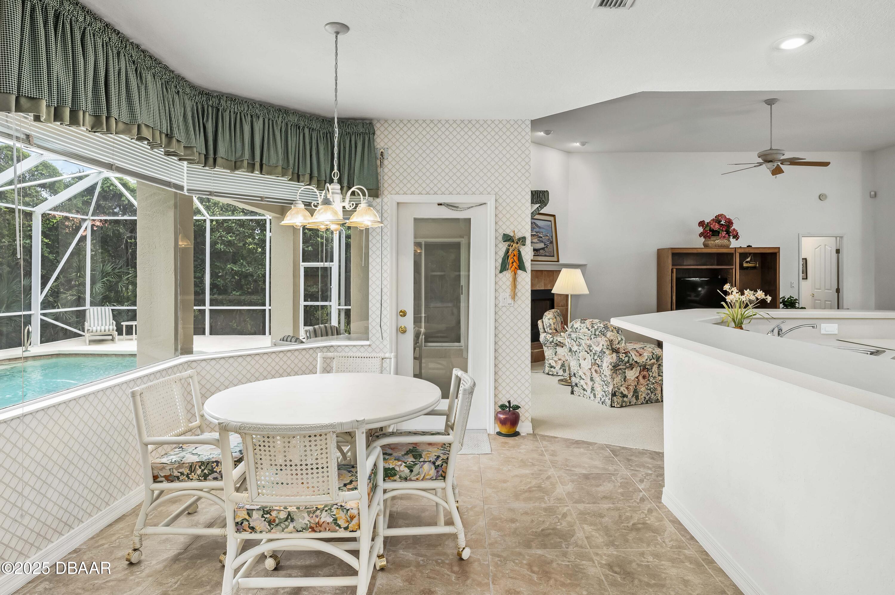 38 South Turn Circle Ponce Inlet, FL 32127 - Photo 13 of 49 a view of a dining room with furniture and chandelier