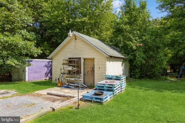 a view of building with green space