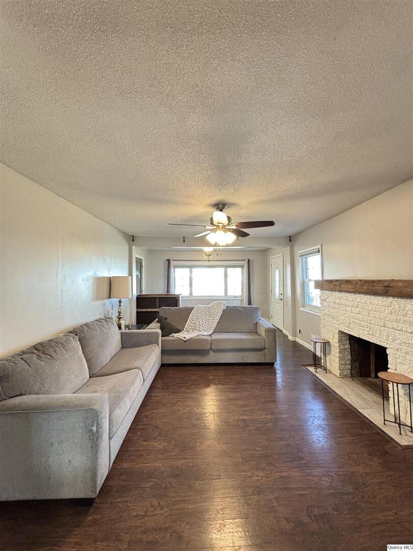 41 Main Street Carthage, IL 62321 - Photo 11 of 27 a living room with furniture and a fireplace