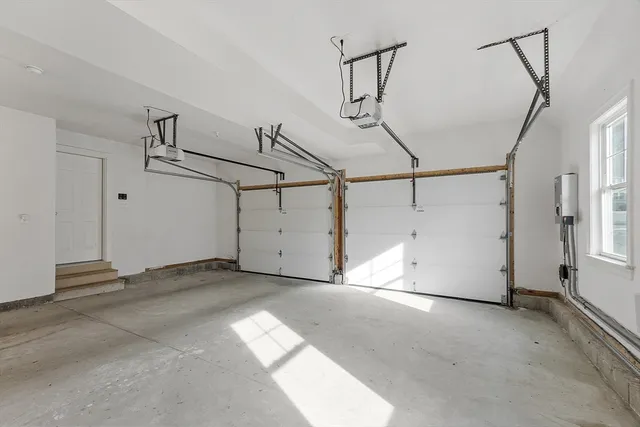 a view of a garage with window