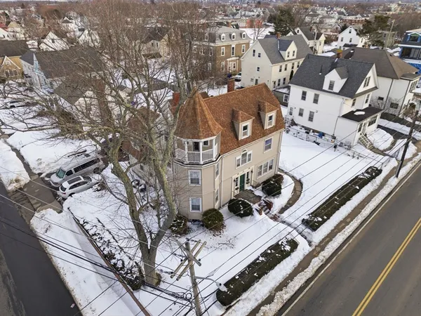 an aerial view of a city