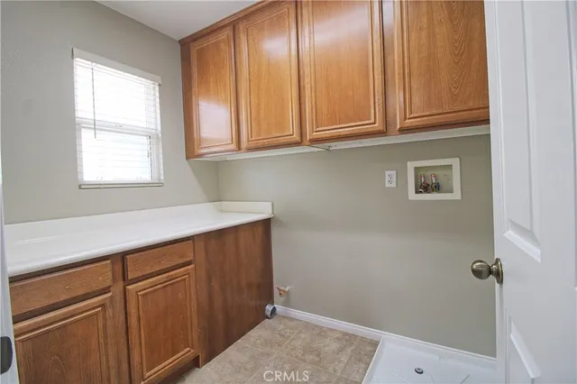 a room with cabinets